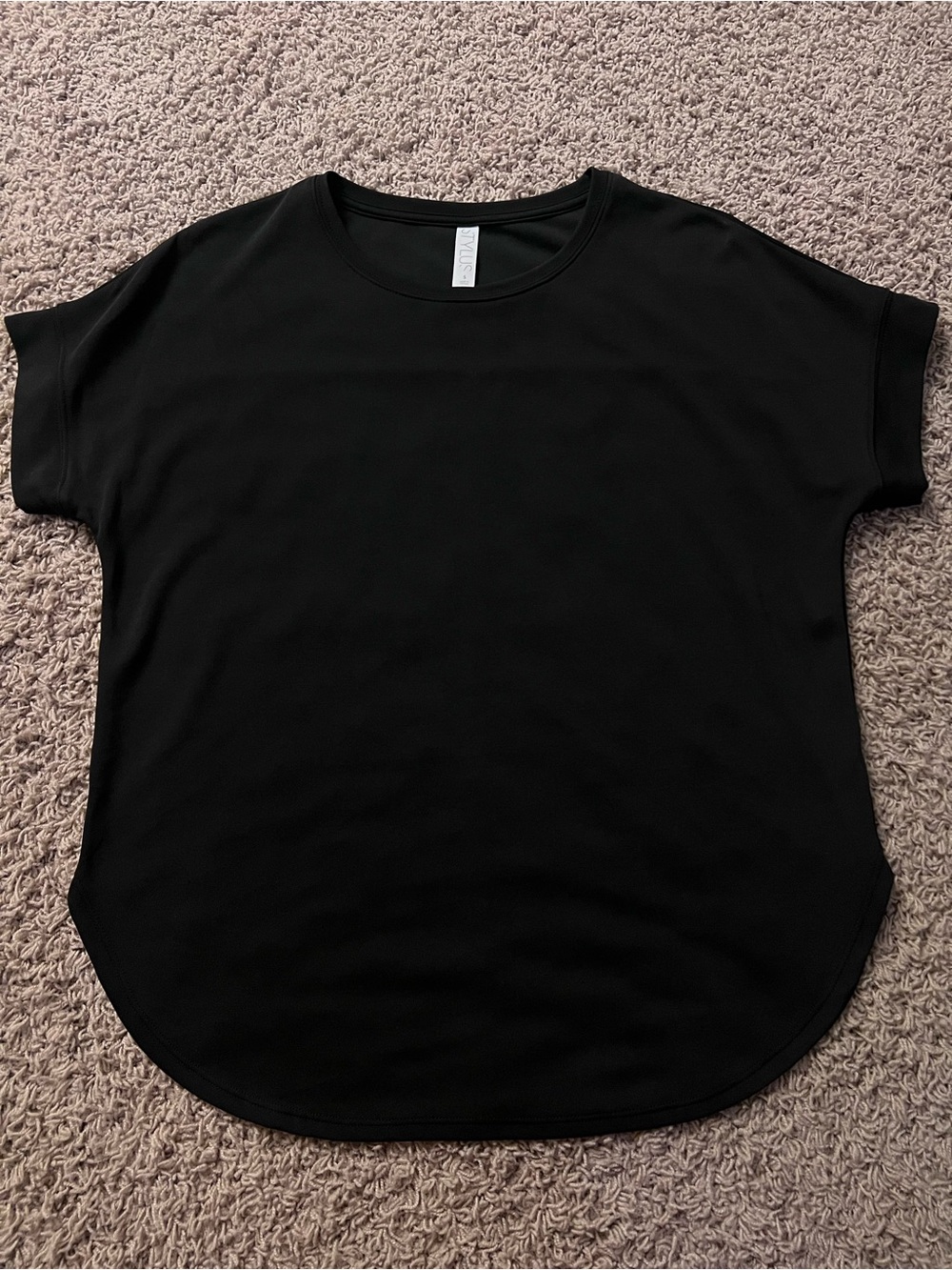 New Stylus Women’s Small Black Solid Crew Neck Short Sleeve Pullover T-Shirt